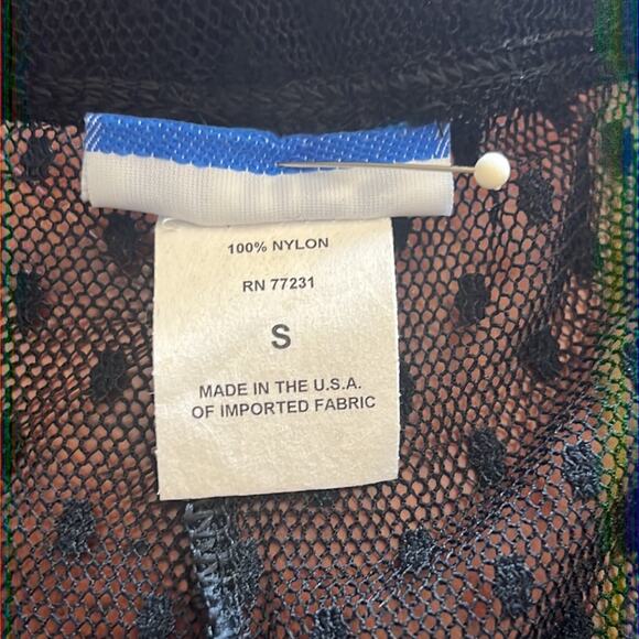 Aqua Blues Black Sheer Dot Leggings Juniors Size Small Y2K - Picture 4 of 9